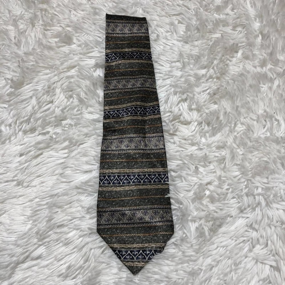 Signorcelli d'Italia Mens Tie Brown Striped Silk Necktie - Picture 1 of 5